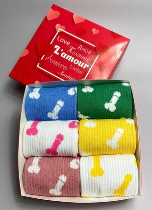 Прикольний набір шкарпеток чоловічих на 6 пар 40-45 р барвисті та оригінальні, повсякденні та практичні, модні4 фото