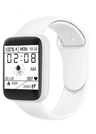 Смарт-часы uwatch d20 y68 bluetooth умные часы, артериальное давление, мониторинг кислорода в крови white mono