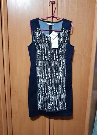 Летнее платье, темно-синее с черно-белым платье, сукня, сарафан3 фото