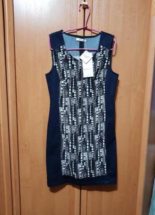 Летнее платье, темно-синее с черно-белым платье, сукня, сарафан2 фото