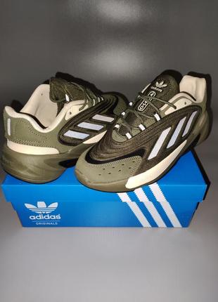 Мужские кроссовки adidas ozelia khaki black2 фото