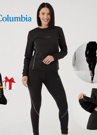 Термобілизна жіноча columbia зимова чорний жіночий комплект термобілизни + термоноски в подарунок