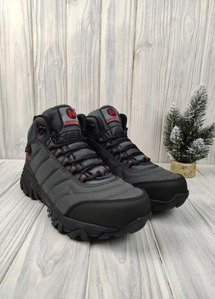 Кроссовки меррелл merrell vibram high winter gray red4 фото