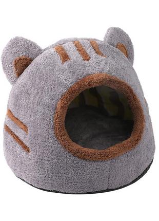 Будиночок лежанка для котів taotaopets 569902 bear house gray 33*33*28