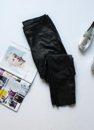 Красиві чорні штани еко шкіра л12