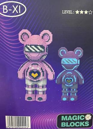 Світний конструктор magic blocks у формі ведмедика bearbrick 50 см3 фото