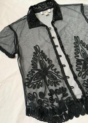 Блуза сеточка прозрачная винтаж3 фото