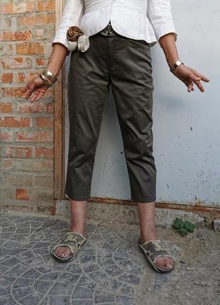 Брюки штаны джинсы укороченные стрейч marc lauge коттон хлопок высокая талия посадка #722 фото