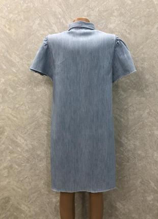 Платье рубашка джинсовое с фонариками3 фото