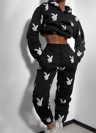 Преміальний костюм унісекс зі світловібиваючим дизайном "playboy"