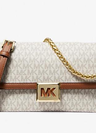 Женская сумка michael kors sonia medium logo convertible shoulder bag (35f1g6sl3b) vanilla