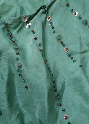 Легкая натуральная блуза топ на бретельках, блузка из натурального шелка 100%5 фото