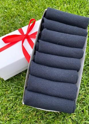 Комплект шкарпеток жіночих коротких літніх базових однотонних синіх практичних на 8 пар 36-40 в подарунок дівчині