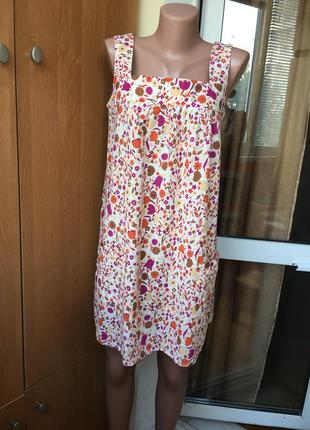 Летнее платье сарафан цветочный принт оверсайз свободное берменным вагітним
