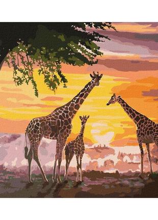 Картина за номерами "сім'я жирафів" ©artalekhina ідейка kho4353 40х50 см 0201 топ!