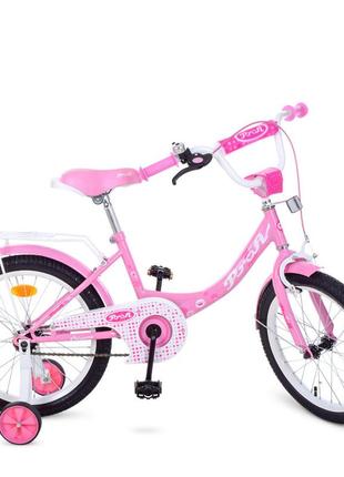 Велосипед дитячий prof1 y1811 18 дюймів, рожевий 0201 топ!
