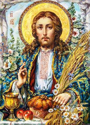 Набір алмазна мозаїка вишивка образ господа ісуса христа охапкін на підрамнику 5d 40х50 см 1897831 фото