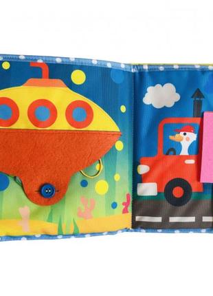 Текстильная развивающая книга для малышей bambini "машинка" 403662 0201 топ !5 фото