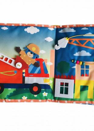 Текстильная развивающая книга для малышей bambini "машинка" 403662 0201 топ !7 фото