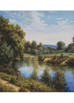 Алмазна мозаїка "літній пейзаж" © сергій лобач ідейка amo7279 40х50 см 0201 топ!1 фото