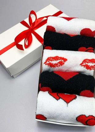 Подарунковий набір шкарпеток чоловічих на 5 пар 40-45 р. кольорові демісезонні, оригінальні, трикотажні та довгі9 фото