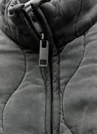 Куртка з підкладкою zara стьобана сіра бомбер6 фото