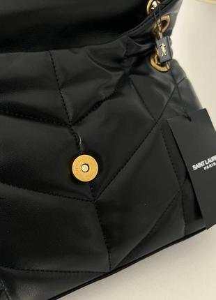 Женская сумка из эко-кожи yves saint laurent puffer ив сен лоран черного цвета молодежная, брендовая2 фото