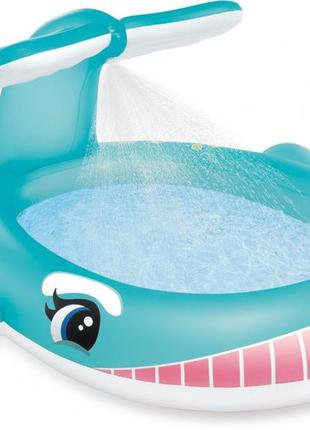 Детский надувной бассейн кит 57440 с душем  0201 топ !