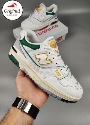 Мужские кроссовки new balance 550 white nightwatch green