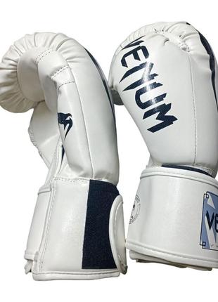 Боксерские перчатки venum 8 oz стрейч белые5 фото