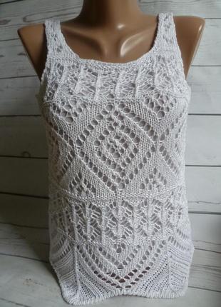 Белая ажурная блуза италия
