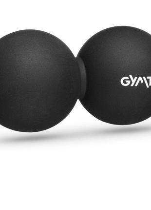 Масажний м'яч gymtek 63 мм подвійний чорний duoball дуоболл3 фото