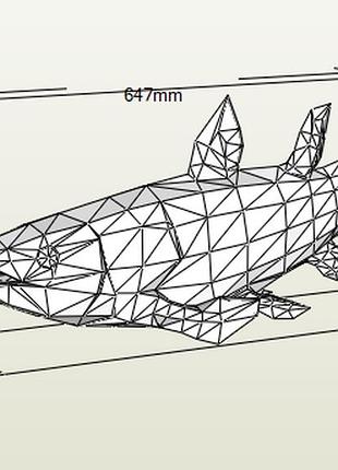 Paperkhan конструктор из картона 3d рыба рыбка паперкрафт papercraft набор для творчества игрушка сувен