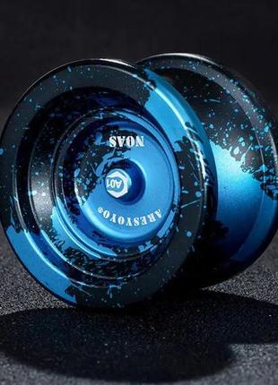 Профессиональное йо-йо ares yo-yo beboo grim reaper из алюминия черный/синий2 фото