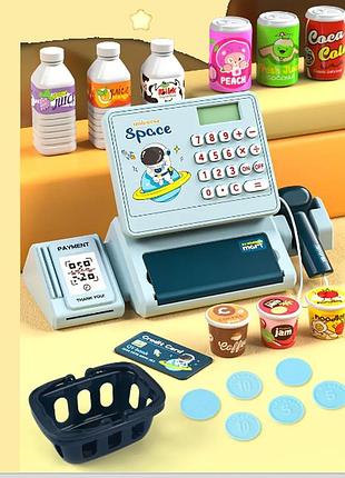 Кассовый аппарат со сканером и терминалом набор супермаркет на батарейках qy0086-4