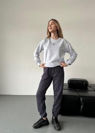 Спортивний костюм жіночий сірий (графітовий, меланжевий)