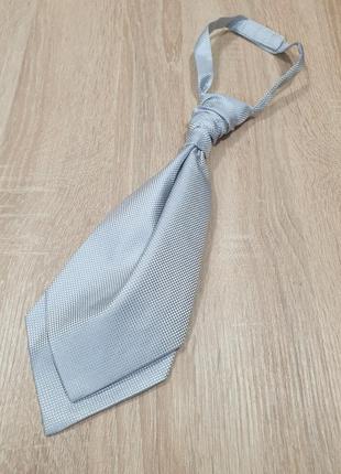 Краватка аскот bhs - на 7-8 років - галстук пластрон - дитяча срібляста1 фото