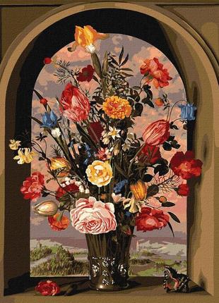 Картина по номерам "композиция из цветов" ©ambrosius bosschaert de oude идейка kho2075 40х50 см 0201 топ !