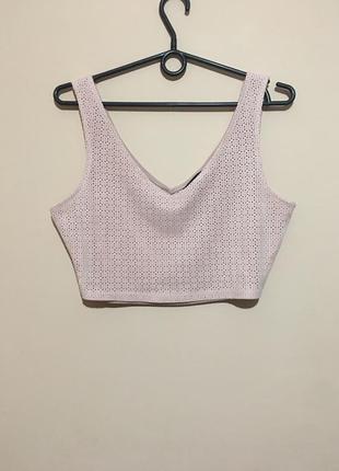 Топ під замшу new look з перфорацією blush pink crop top