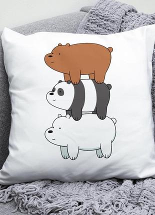 Декоративная подушка we bare bears белый ice bear вся правда о медведях