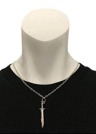 Підвіска кулон ланцюг ланцюжок ніж ножик кинджал