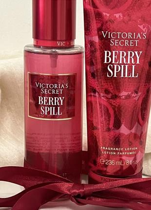 Подарочный набор, спрей для тела, лосьон berry spill victoria’s secret2 фото