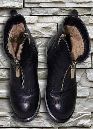 Классные черные кожаные ботинки челси. размер  36.4 фото