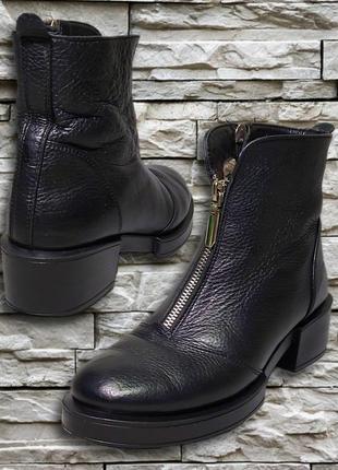 Классные черные кожаные ботинки челси. размер  36.3 фото