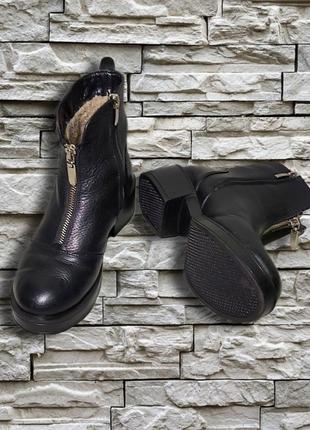 Классные черные кожаные ботинки челси. размер  36.7 фото