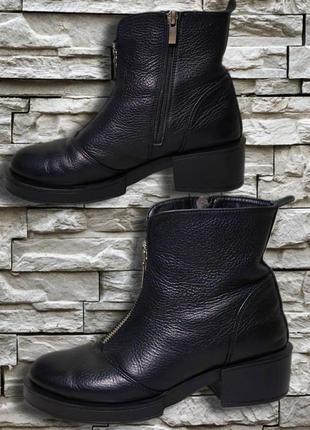Классные черные кожаные ботинки челси. размер  36.2 фото