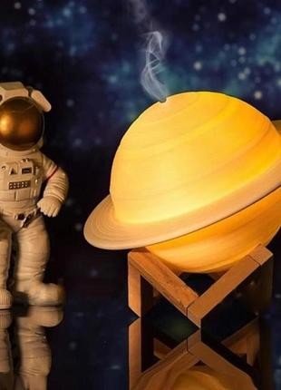 Увлажнитель очиститель воздуха ночник 3 в 1 сатурн компактный с led подсветкой 3 режима мини арома л