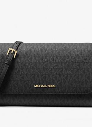 Женская сумка michael michael kors medium logo convertible crossbody bag (35h8gttc6b) черная