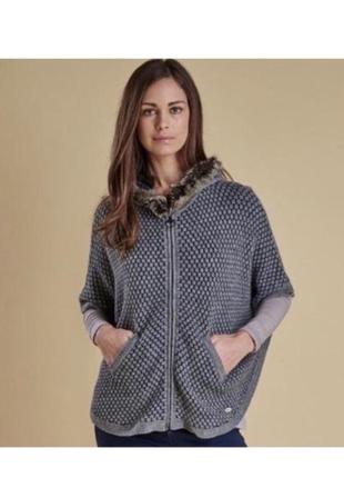 Трикотажное barbour пончо кейп  накидка  с капюшоном barbour альпака мериношерсть