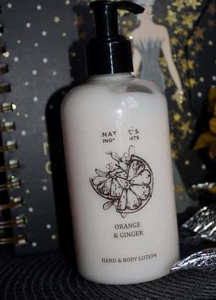 Апельсин, імбир, лосьйон для рук і тіла orange & ginger hand & body lotion m&s 300 ml4 фото